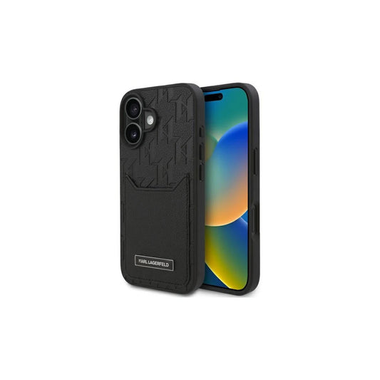 Karl Lagerfeld KLHCP16SPGKHPRPK iPhone 16 6.1" készülékhez kemény tok Cardslots Monogram fekete -  iPhone 16 Pro tok a Domshop kínálatából