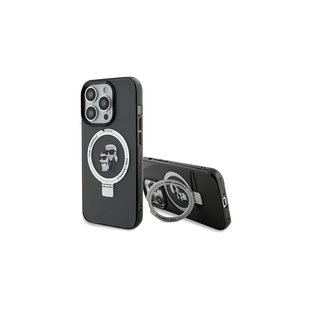 Karl Lagerfeld KLHMP13XHMRSKCK iPhone 13 Pro Max 6.7" készülékhez kemény tok Ring Stand Karl&Choupettt fekete -  iPhone 13 Pro Max tok a Domshop kínálatából