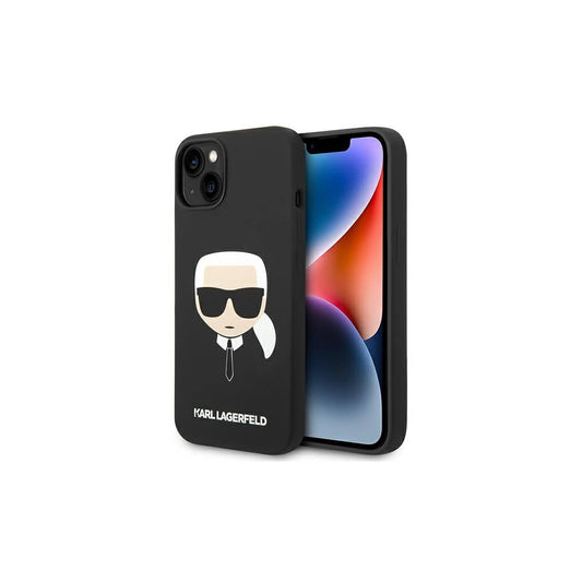 Karl Lagerfeld KLHMP14MSLKHBK iPhone 14 Plus / 15 Plus 6,7" készülékhez Silicone kemény tok Karl`s Hea fekete -  iPhone 14 Plus/15Plus tok a Domshop kínálatából