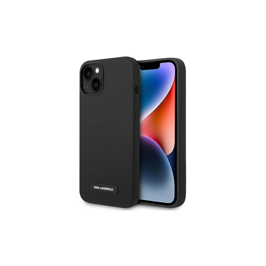 Karl Lagerfeld KLHMP14MSLMP1K iPhone 14 Plus / 15 Plus készülékhez 6,7"-os kemény tok Silicone Plaque Mag fekete -  iPhone 14 Plus/15Plus tok a Domshop kínálatából