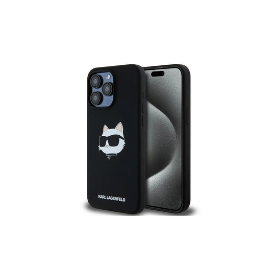 Karl Lagerfeld KLHMP15LSCHPPLK iPhone 15 Pro 6.1 készülékhez szilikon tok Silicone Choupette Head MagSa fekete -  iPhone 15 Pro tok a Domshop kínálatából