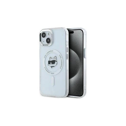Karl Lagerfeld KLHMP15MHLSCHH iPhone 15 Plus készülékhez 6.7” kemény tok IML Metal Choupette Head MagSafe fehér -  iPhone 14 Plus/15Plus tok a Domshop kínálatából