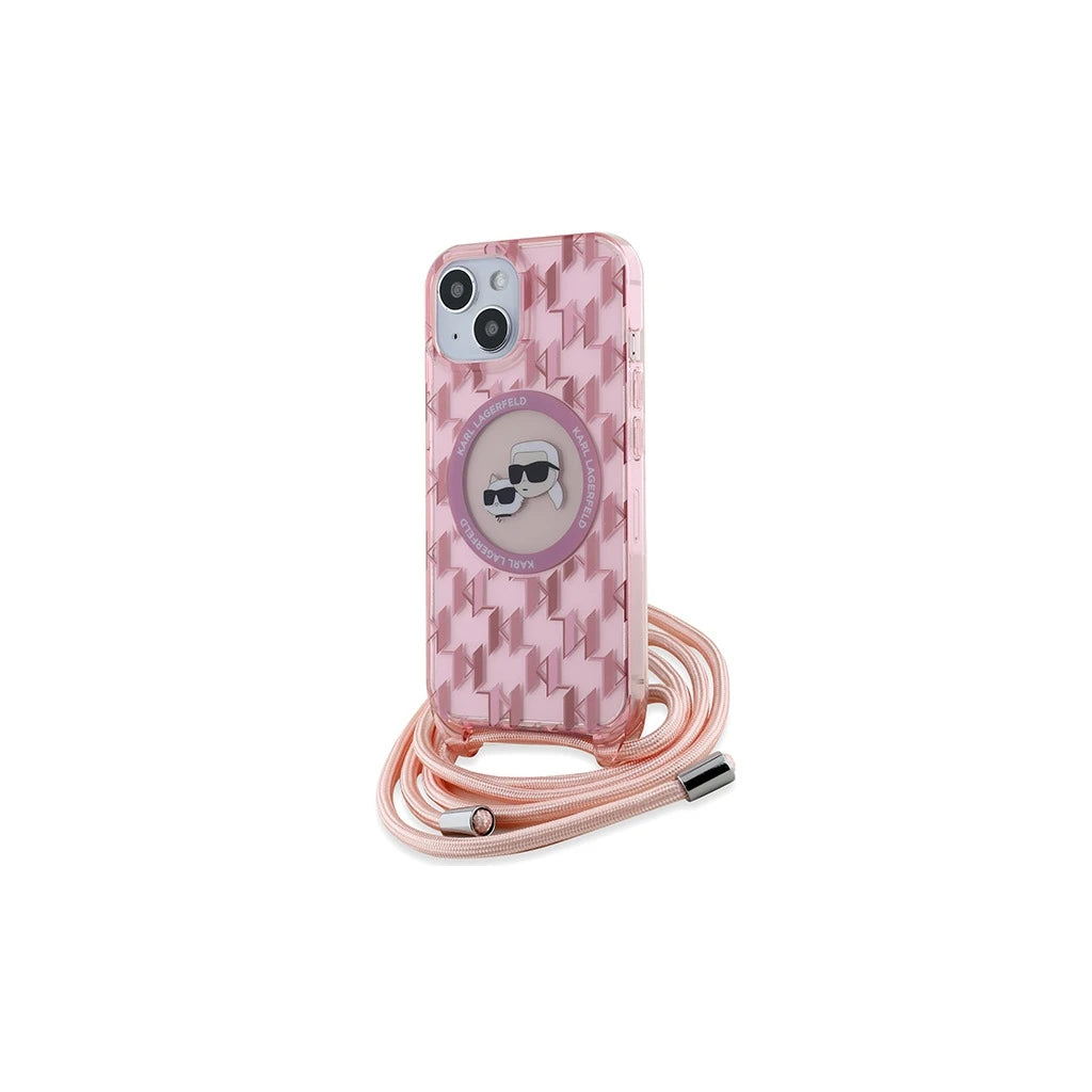 Karl Lagerfeld KLHMP15SHCKCKLCP iPhone 15/14/13 6.1" készülékhez kemény tok IML Crossbody Monogram rózsaszín -  iPhone 13/14/15 tok a Domshop kínálatából