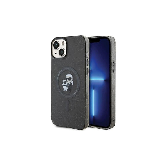 Karl Lagerfeld KLHMP15SHGKCNOK iPhone 15/14/13 6.1" készülékhez kemény tok Karl&Choupette Glitter fekete -  iPhone 13/14/15 tok a Domshop kínálatából