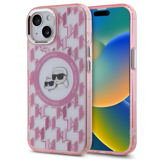 Karl Lagerfeld KLHMP15SHMCKMHP iPhone 15 6.1" készülékhez IML Monogram Karl&Choupette Head MagSafe tok rózsaszín -  iPhone 15 tok a Domshop kínálatából