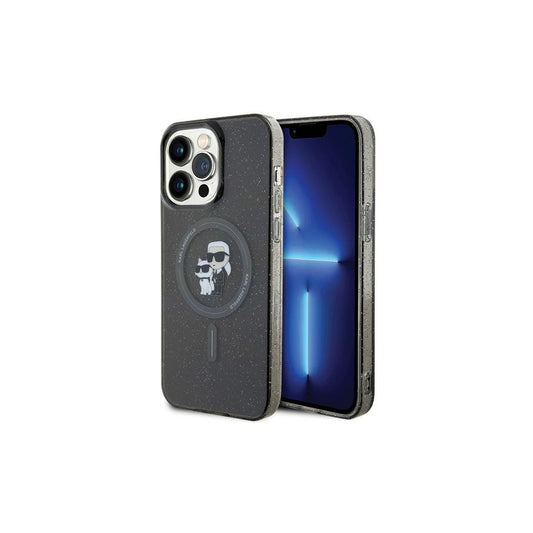 Karl Lagerfeld KLHMP15XHGKCNOK iPhone 15 Pro Max 6.7" készülékhez kemény tok Karl&Choupette Glitter Ma fekete -  iPhone 15 Pro Max tok a Domshop kínálatából