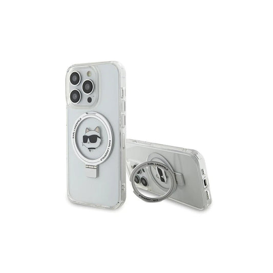 Karl Lagerfeld KLHMP15XHMRSCHH iPhone 15 Pro Max 6.7" készülékhez kemény tok Ring Stand Choupette Head fehér -  iPhone 15 Pro Max tok a Domshop kínálatából