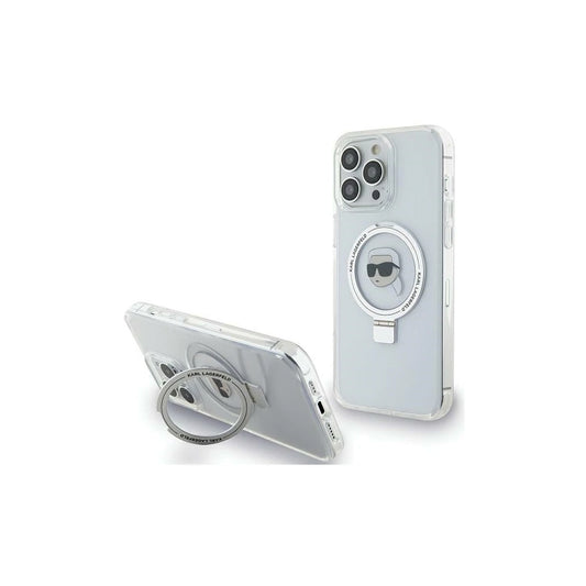 Karl Lagerfeld KLHMP15XHMRSKHH iPhone 15 Pro Max 6.7" készülékhez kemény tok Ring Stand Karl Head MagSafe fehér -  iPhone 15 Pro Max tok a Domshop kínálatából