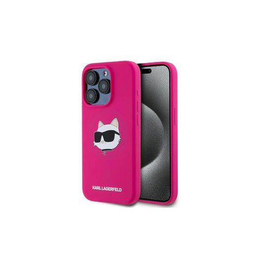 Karl Lagerfeld KLHMP15XSCHPPLF iPhone 15 Pro Max (6.7 hüvelykes) készülékhez kemény tok Silicone Choupette Head fuksia -  iPhone 15 Pro Max tok a Domshop kínálatából