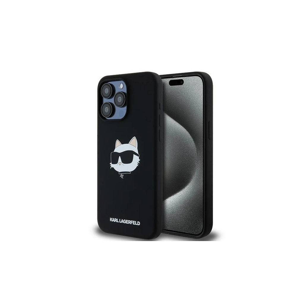 Karl Lagerfeld KLHMP15XSCHPPLK iPhone 15 Pro Max 6.7" készülékhez kemény tok Silicone Choupette Head M fekete -  iPhone 15 Pro Max tok a Domshop kínálatából
