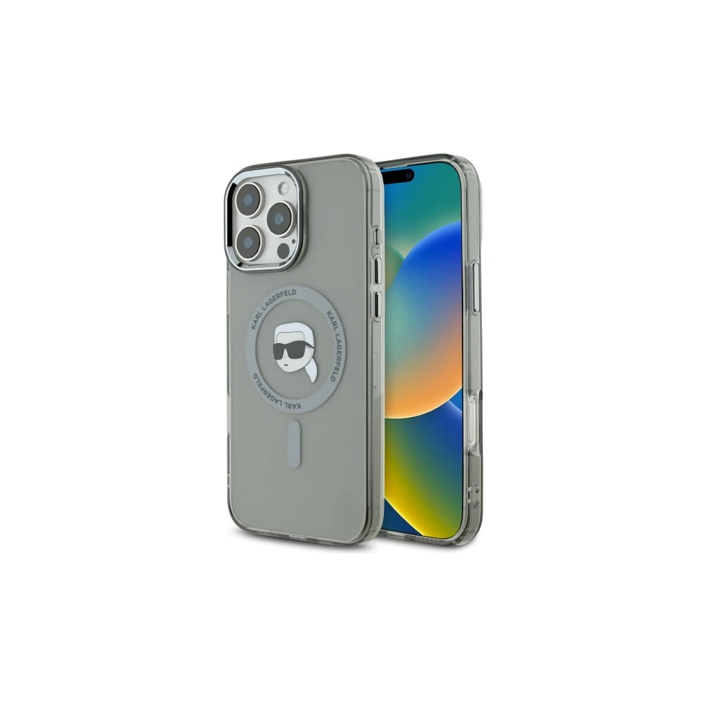 Karl Lagerfeld KLHMP16LHLSKIK iPhone 16 Pro készülékhez 6.3" kemény tok IML Metal Karl Head MagSafe fekete -  iPhone 16 Pro tok a Domshop kínálatából