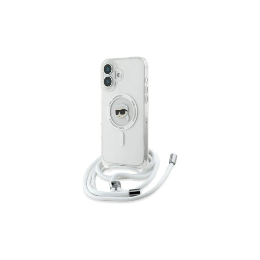 Karl Lagerfeld KLHMP16SHCKHNT iPhone 16 6.1 készülékhez kemény tok Crossbody IML Karl Head Magsafe átlátszó -  iPhone 16 tok a Domshop kínálatából