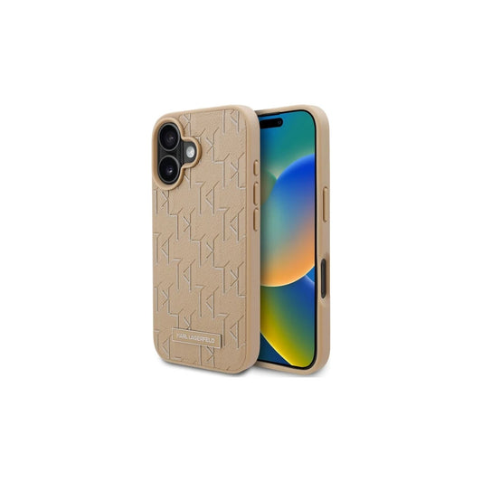 Karl Lagerfeld KLHMP16SPKHPORPE iPhone 16 (6.1") készülékhez kemény tok Hot Stamp Magsafe bézs -  iPhone 16 tok a Domshop kínálatából