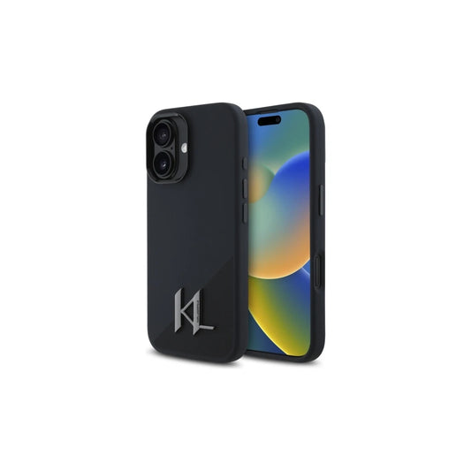 Karl Lagerfeld KLHMP16SSCMKMPCK iPhone 16 6.1 készülékhez Silicone Shadow Metal Initial kemény tok fekete -  iPhone 16 tok a Domshop kínálatából