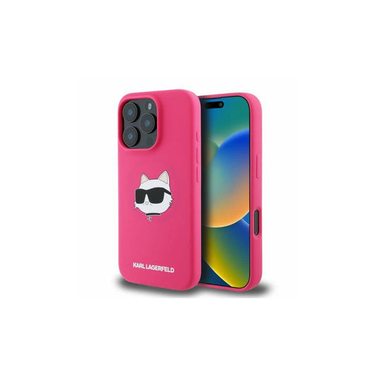 Karl Lagerfeld KLHMP16XSCHPPLF iPhone 16 Pro Max 6.9" készülékhez keménytok Silicone Choupette Head fukszia -  iPhone 16 Pro Max tok a Domshop kínálatából