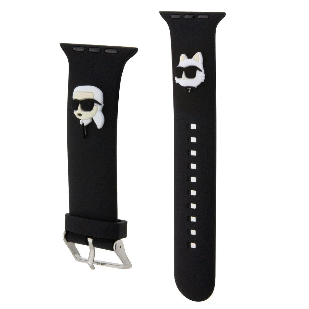 Karl Lagerfeld Karl and Choupette Head NFT Apple Watch 42/44/45/46/49 szíj, fekete -  Apple Watch Szilikon Szíjak a Domshop kínálatából