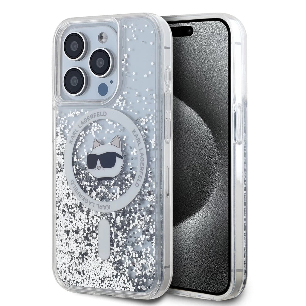 Karl Lagerfeld Liquid Glitter Choupette Head MagSafe tok iPhone 15 Pro Max készülékhez átlátszó -  iPhone 15 Pro Max tok a Domshop kínálatából