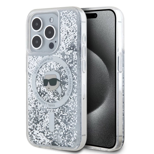 Karl Lagerfeld Liquid Glitter Karl Head MagSafe tok iPhone 15 Pro készülékhez átlátszó -  iPhone 15 Pro tok a Domshop kínálatából