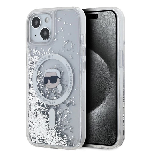 Karl Lagerfeld Liquid Glitter Karl Head MagSafe tok iPhone 15 készülékhez, átlátszó -  iPhone 15 tok a Domshop kínálatából