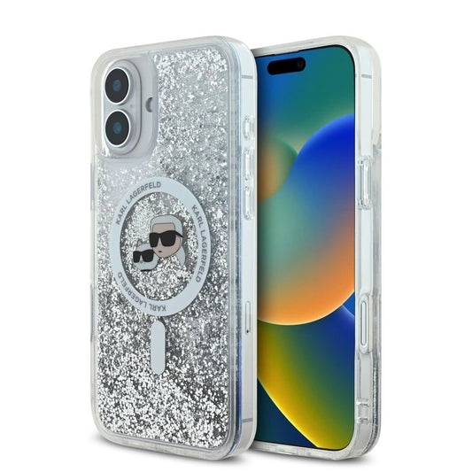 Karl Lagerfeld Liquid Glitter Karl and Choupette Heads MagSafe tok iPhone 16 készülékhez átlátszó -  iPhone 16 tok a Domshop kínálatából