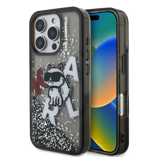 Karl Lagerfeld Liquid Glitter Scattered Choupette tok iPhone 16 Pro Max készülékhez fekete -  iPhone 16 Pro Max tok a Domshop kínálatából
