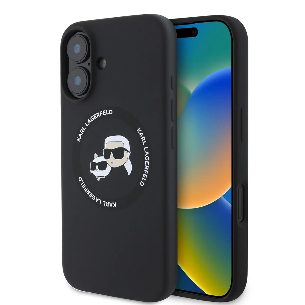 Karl Lagerfeld Liquid Silicone K&CH Heads MagSafe tok iPhone 16 készülékhez fekete -  iPhone 16 tok a Domshop kínálatából