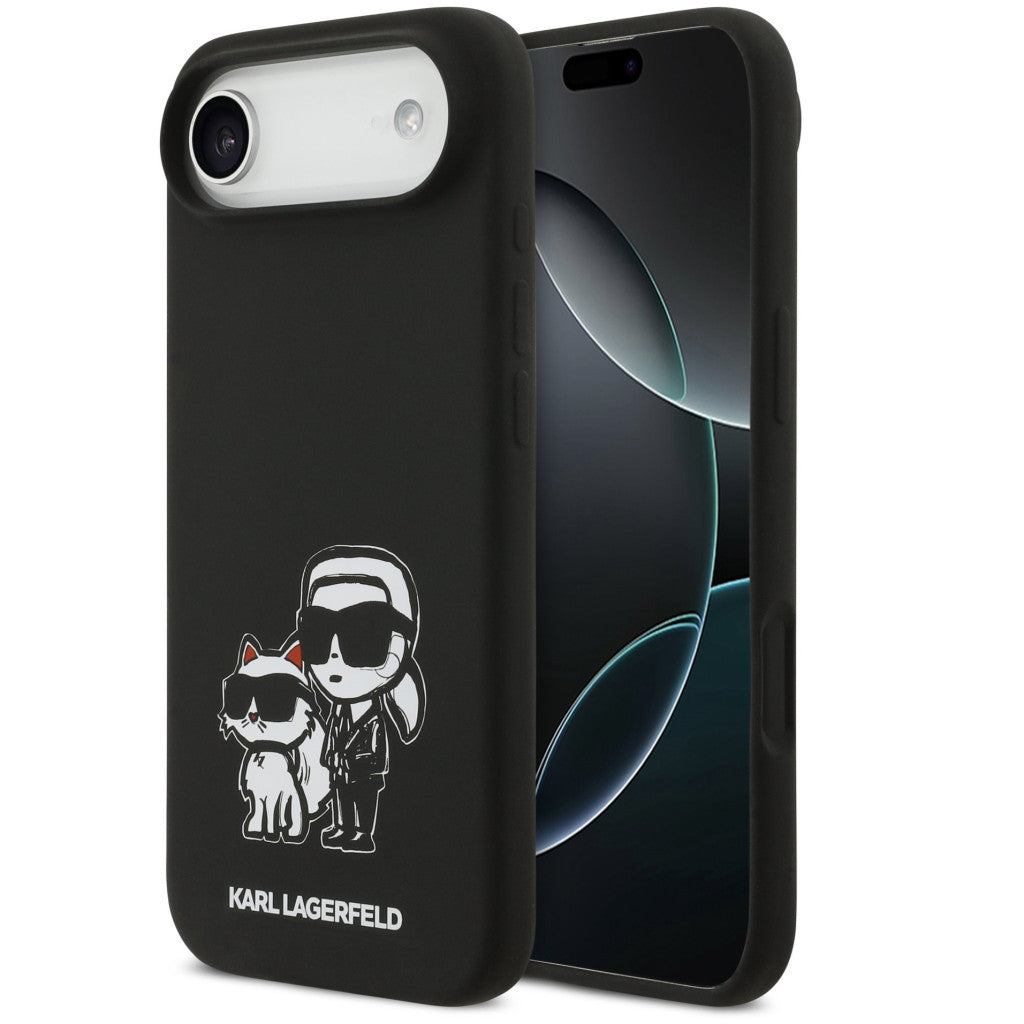 Karl Lagerfeld Liquid Silicone K&CH Sketch Apple iPhone Air (2025) MagSafe kompatibilis hátlap tok, fekete -  iPhone 17 Air tok a Domshop kínálatából