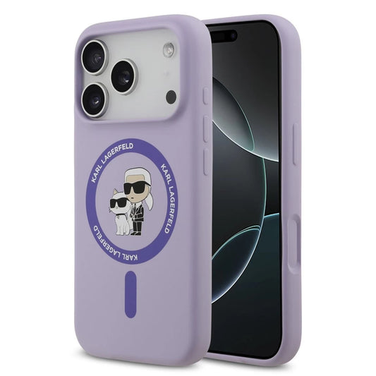 Karl Lagerfeld Liquid Silicone Karl and Choupette MagSafe Hátsó Tok iPhone 17 Pro készülékhez lila -  iPhone 17 Pro tok a Domshop kínálatából