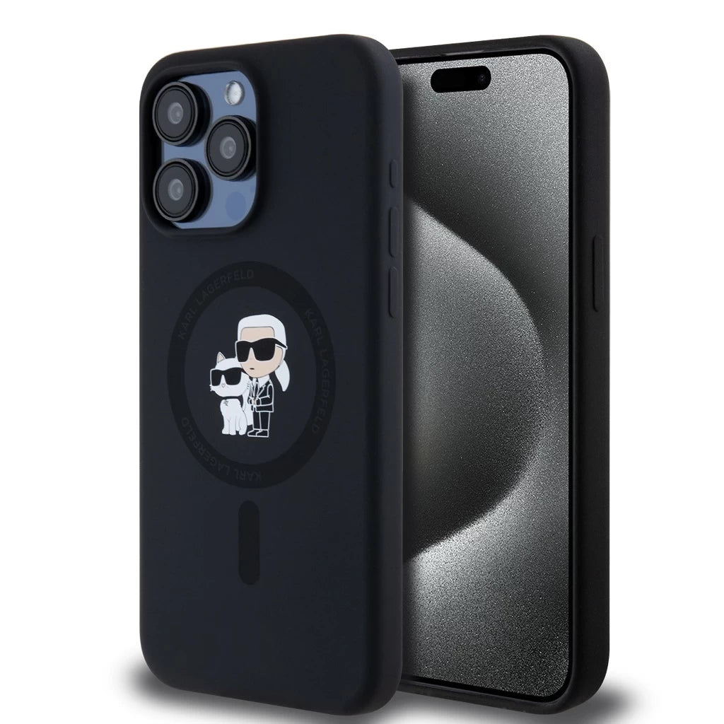 Karl Lagerfeld Liquid Silicone Karl and Choupette MagSafe tok iPhone 15 Pro Max készülékhez fekete -  iPhone 15 Pro Max tok a Domshop kínálatából