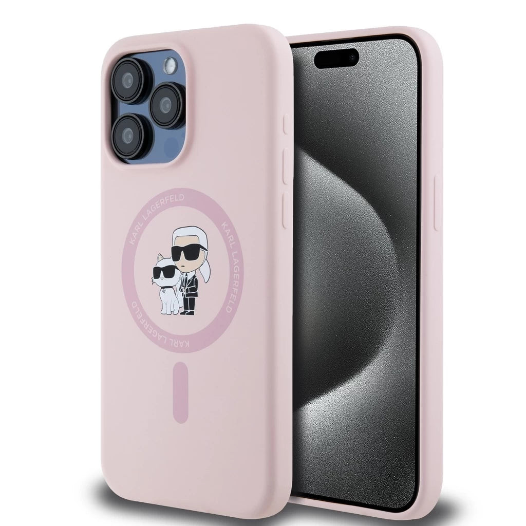 Karl Lagerfeld Liquid Silicone Karl and Choupette MagSafe tok iPhone 15 Pro készülékhez rózsaszín -  iPhone 15 Pro tok a Domshop kínálatából