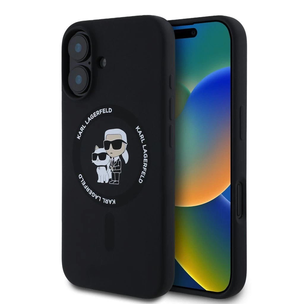 Karl Lagerfeld Liquid Silicone Karl and Choupette MagSafe tok iPhone 16 Plus készülékhez fekete -  iPhone 16 Plus tok a Domshop kínálatából