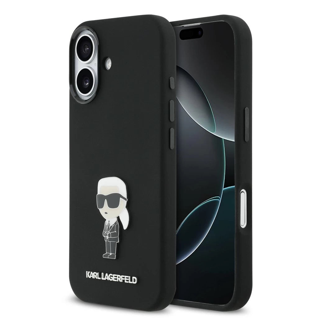 Karl Lagerfeld Liquid Silicone Metal Ikonik tok iPhone 17 készülékhez fekete -  iPhone 17 tok a Domshop kínálatából