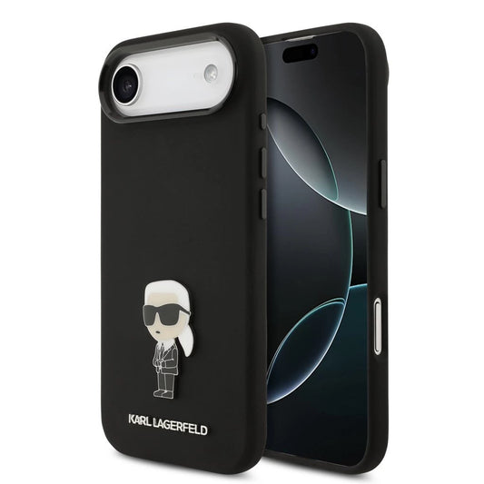 Karl Lagerfeld Liquid Silicone Metal Ikonik tok iPhone Air készülékhez fekete -  iPhone 17 Air tok a Domshop kínálatából