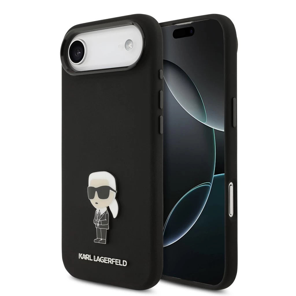 Karl Lagerfeld Liquid Silicone Metal Ikonik tok iPhone Air készülékhez fekete -  iPhone 17 Air tok a Domshop kínálatából