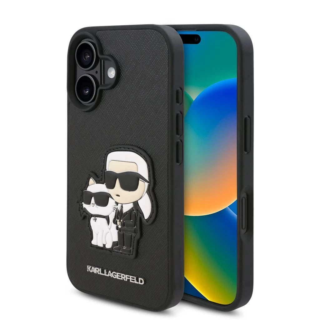 Karl Lagerfeld PU Saffiano Karl and Choupette tok iPhone 16 Plus készülékhez fekete -  iPhone 16 Plus tok a Domshop kínálatából