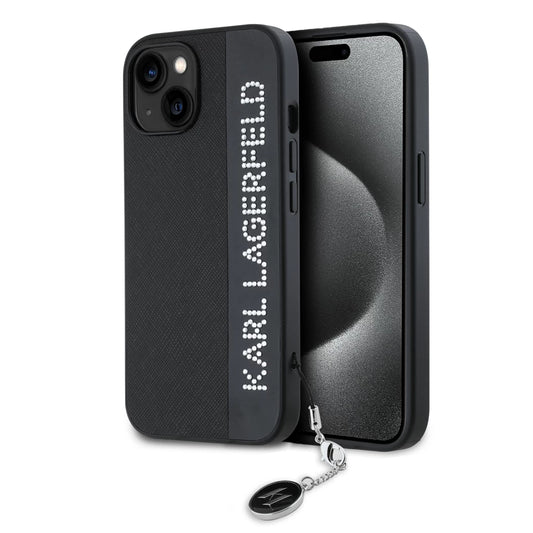 Karl Lagerfeld PU Saffiano Rhinestone Charm tok iPhone 15 készülékhez fekete -  iPhone 15 tok a Domshop kínálatából