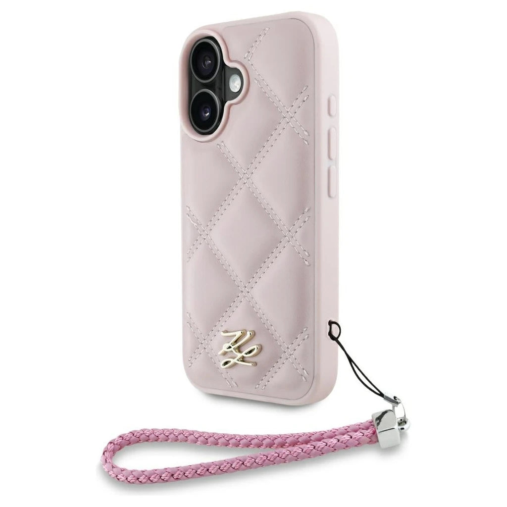Karl Lagerfeld Quilted Initial Logo & Chain Strap tok iPhone 16 készülékhez rózsaszín -  iPhone 16 tok a Domshop kínálatából