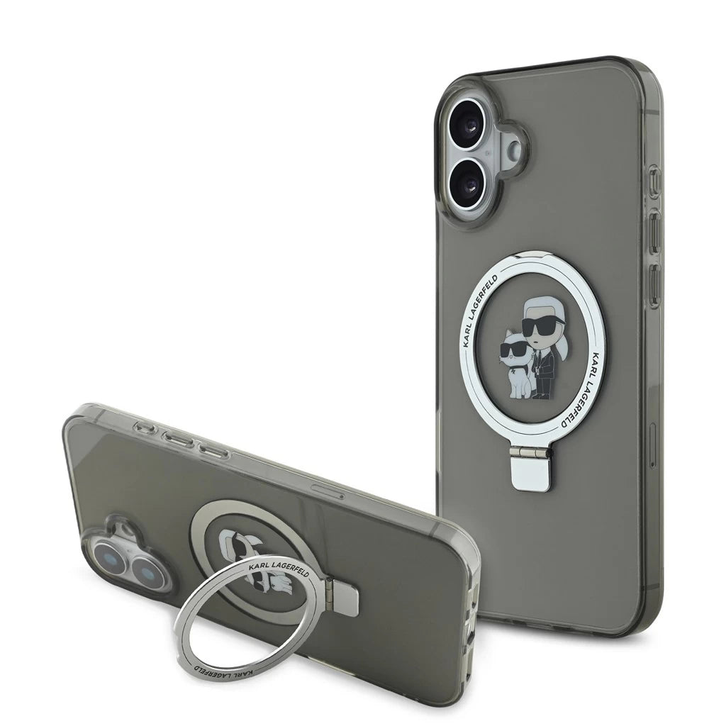 Karl Lagerfeld Ringstand Karl and Choupette MagSafe tok iPhone 16 Plus készülékhez fekete -  iPhone 16 Plus tok a Domshop kínálatából