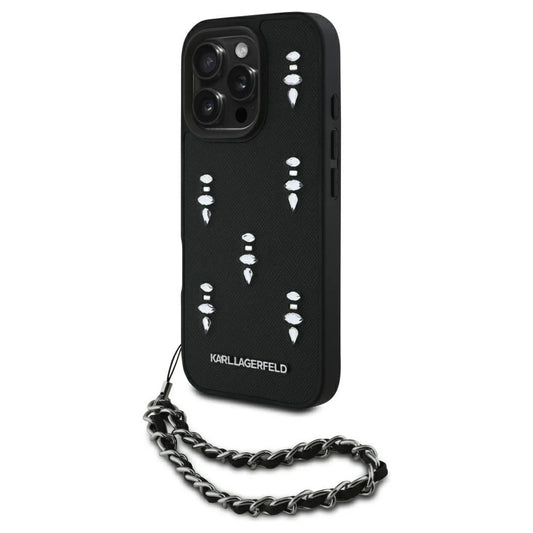Karl Lagerfeld Saffiano Crystals tok w/Chain iPhone 16 Pro készülékhez fekete -  iPhone 16 Pro tok a Domshop kínálatából