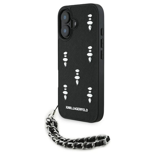 Karl Lagerfeld Saffiano Crystals tok w/Chain iPhone 16 készülékhez fekete -  iPhone 16 tok a Domshop kínálatából