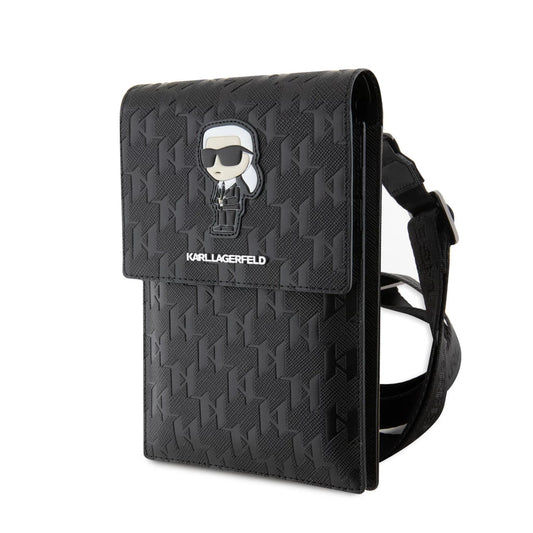 Karl Lagerfeld Saffiano Monogram Ikonik NFT tárcás telefontáska fekete -   a Domshop kínálatából
