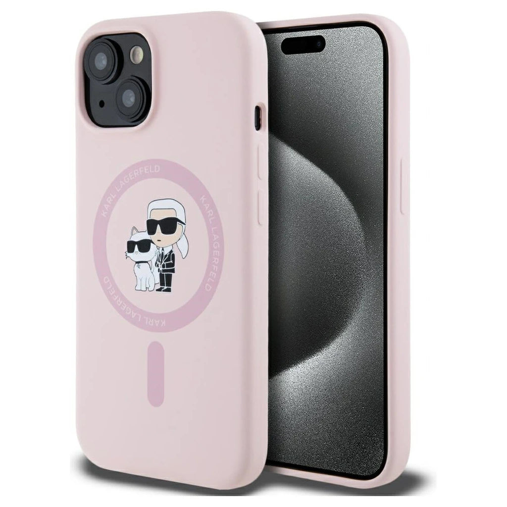 Karl Lagerfeld Silicone Karl&Choupette MagSafe tok iPhone 15 Plus készülékhez rózsaszín -  iPhone 14 Plus/15Plus tok a Domshop kínálatából
