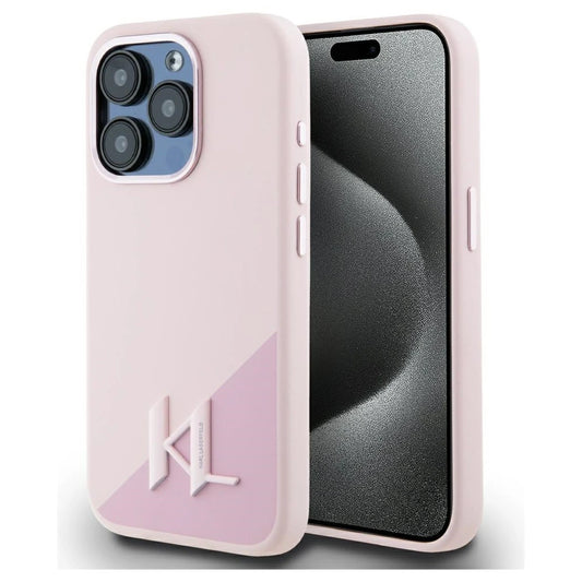 Karl Lagerfeld Silicone Shadow Metal Initial MagSafe tok iPhone 15 Pro Max készülékhez rózsaszín -  iPhone 15 Pro Max tok a Domshop kínálatából