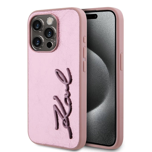 Karl Lagerfeld Wrinkled PU Signature Logo tok iPhone 15 Pro készülékhez rózsaszín -  iPhone 15 Pro tok a Domshop kínálatából