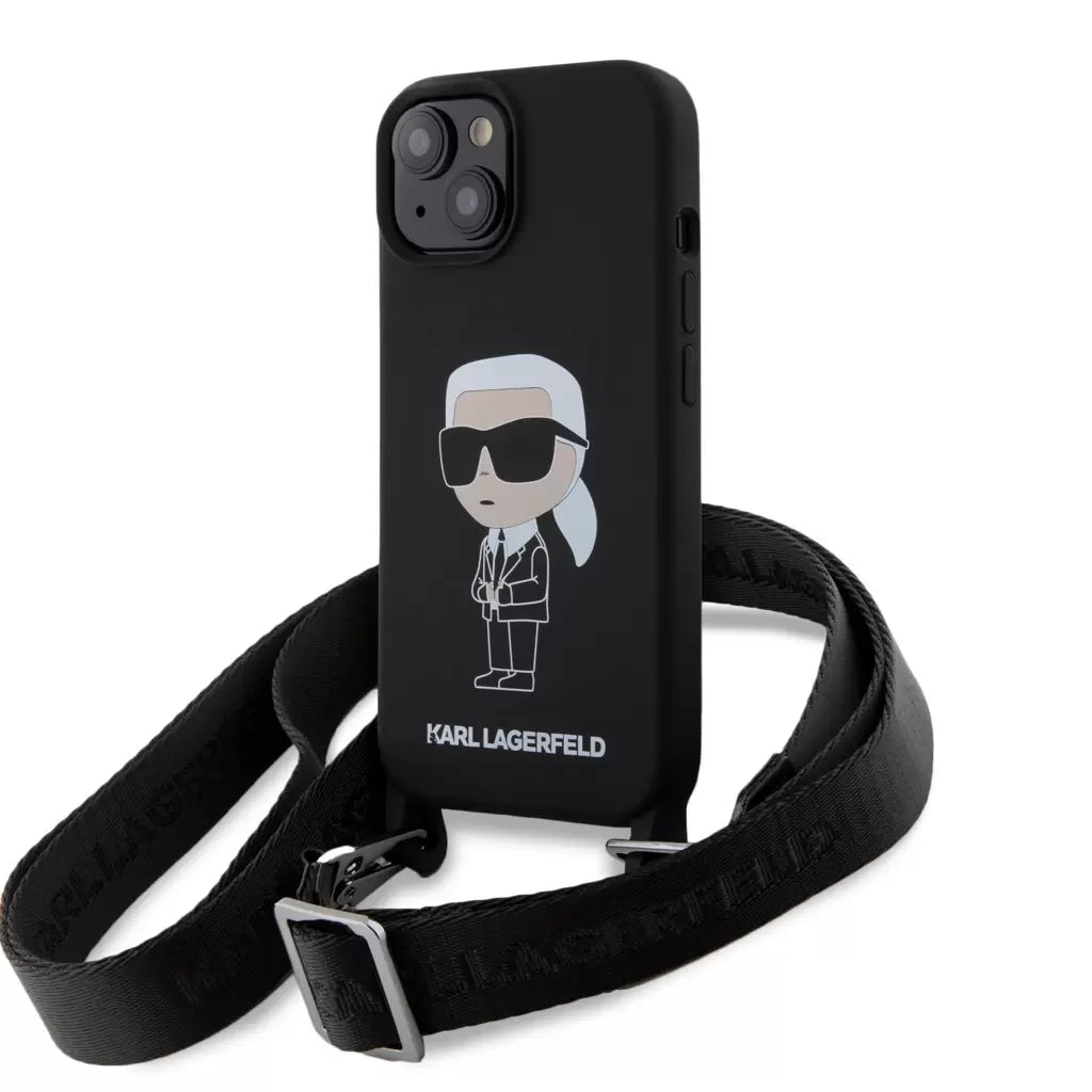 Karl Lagerfeld tok + crossbody strap fekete KLHCP15SSCBSKNK Apple Iphone 15 készülékhez -  iPhone 15 tok a Domshop kínálatából