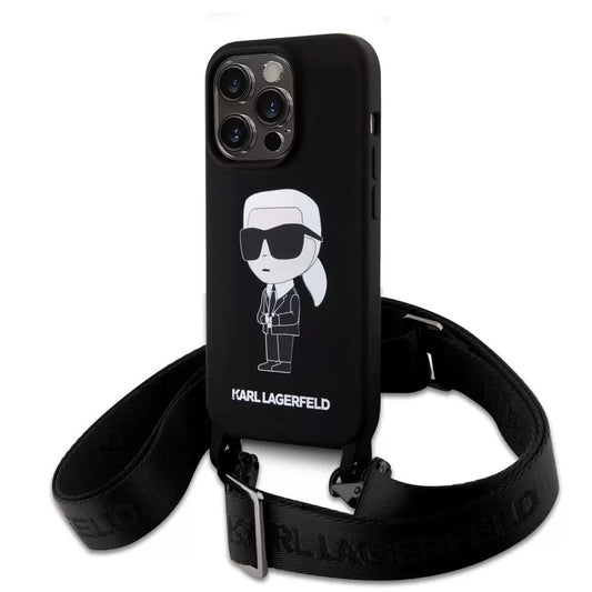 Karl Lagerfeld tok + crossbody strap fekete KLHCP15XSCBSKNK Apple Iphone 15 Pro Max készülékhez -  iPhone 15 Pro Max tok a Domshop kínálatából