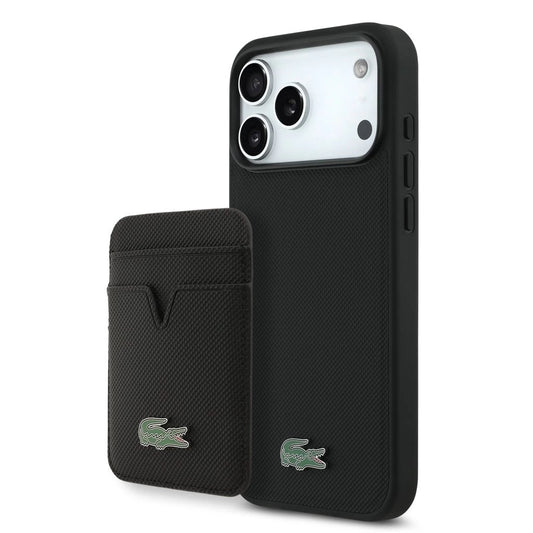 Lacoste Iconic Petit Pique MagSafe tok + pénztárca iPhone 17 Pro Max készülékhez fekete -  iPhone 17 Pro Max tok a Domshop kínálatából