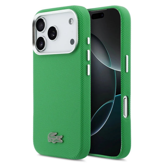 Lacoste Iconic Petit Pique Metal Logo MagSafe tok iPhone 17 Pro készülékhez zöld -  iPhone 17 Pro tok a Domshop kínálatából