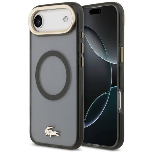 Lacoste PC/TPU Frosted Finish Gold Logo Apple iPhone Air (2025) MagSafe tok kameravédő peremmel, fekete-arany -  iPhone 17 Air tok a Domshop kínálatából