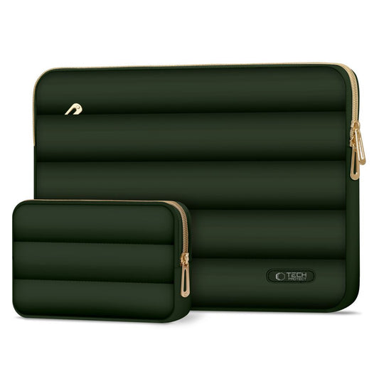 Laptop táska, 15 - 16" készülékhez, TP Puffy, sötétzöld -  15-16" laptop táskák a Domshop kínálatából